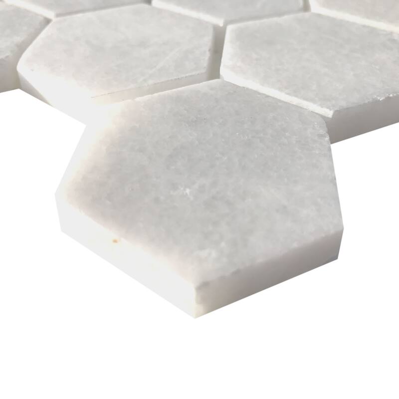 Pale Gray Marble 2" x 2" Honeycomb Honed Mosaic Tile