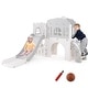 preview thumbnail 2 of 19, Gymax 9 in 1 Toddler Slide L Shaped Kids Slide & Climber Playset w/ Grey