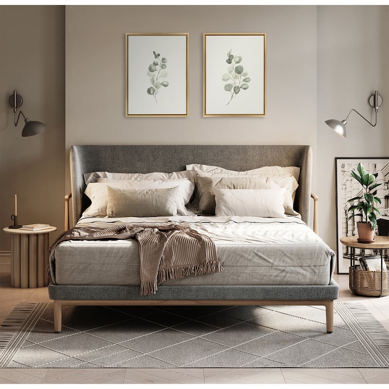 Kate and Laurel Sylvie Eucalyptus Framed Canvas Set by Maja Mitrovic of Makes My Day Happy