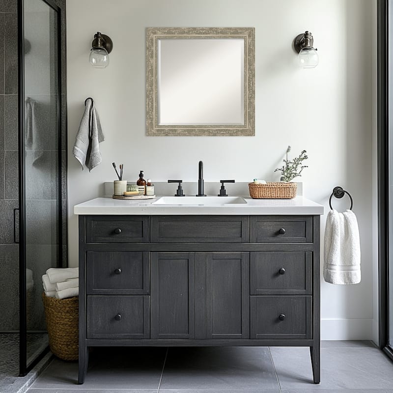 Filigree Beveled Framed Bathroom Vanity Wall Mirror