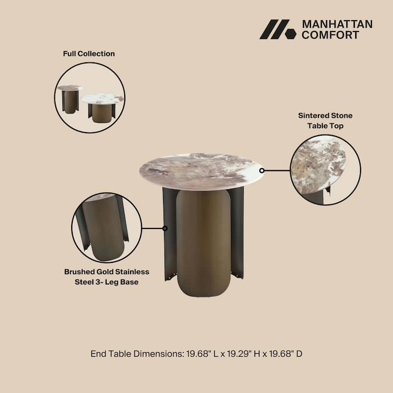 Manhattan Comfort Monica 2-Piece Modern Table Set