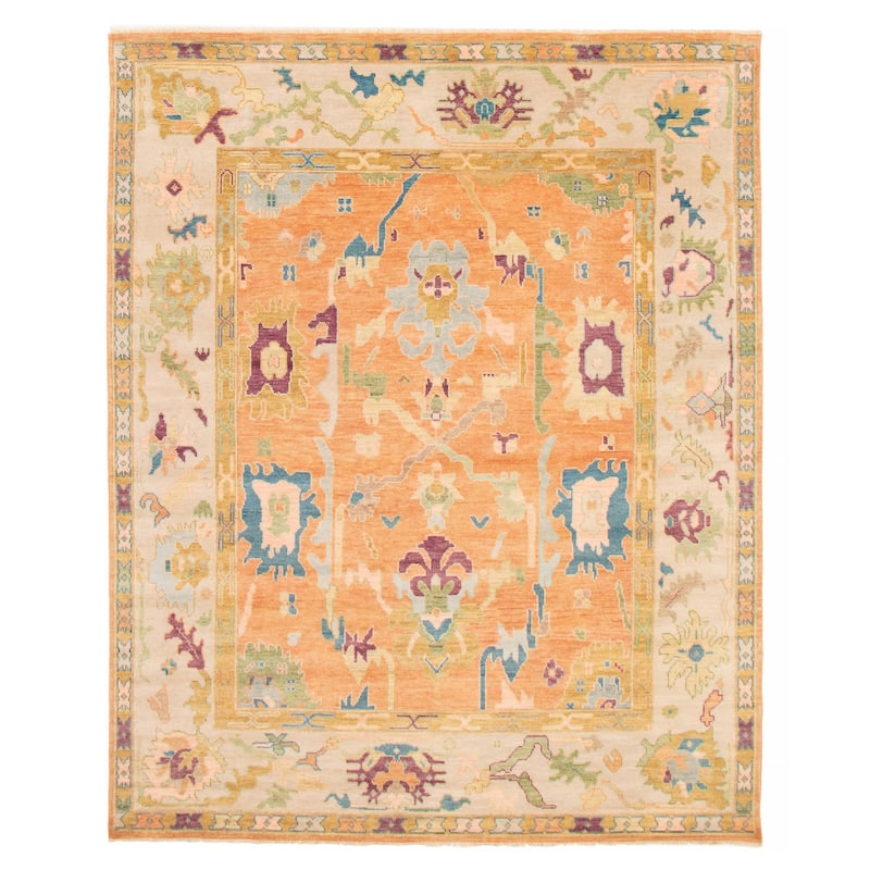 ECARPETGALLERY Hand-knotted Modern Oushak Copper Wool Rug - 7'10 x 9'10 - Copper - 7'10 x 9'10