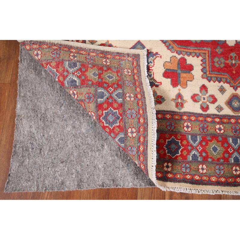 Kazak Oriental Area Rug Hand-Knotted Traditional Wool Carpet - 4'11" x 6'8"