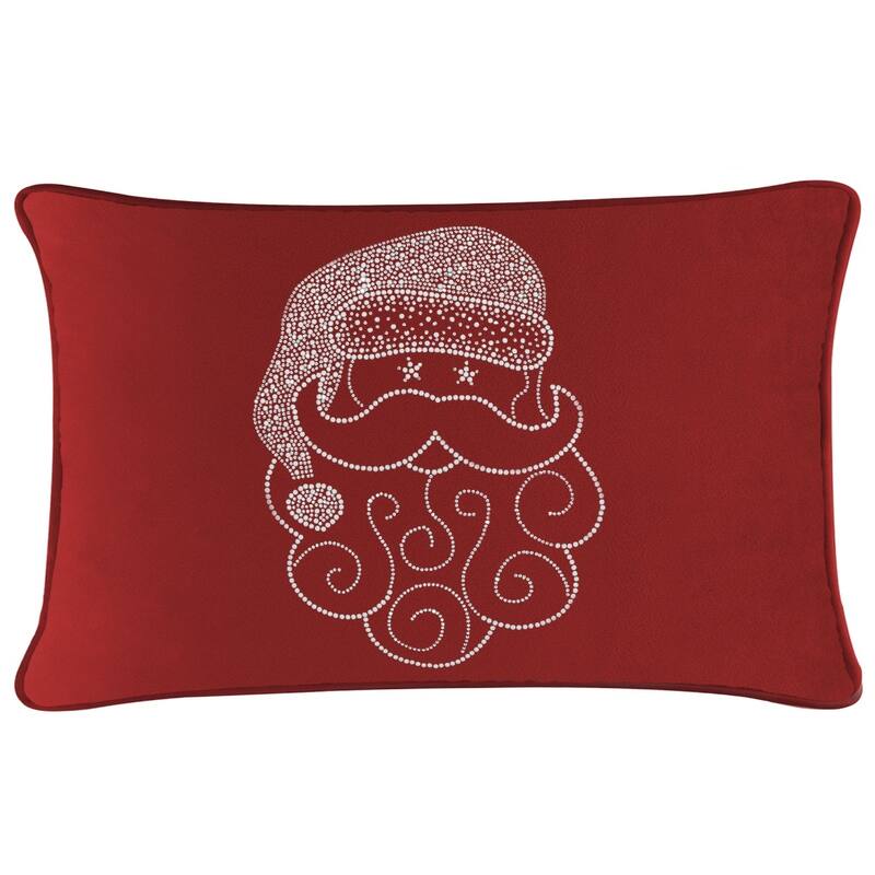 Sparkles Home Santa Rhinestone Pillow - Red Velvet - 14 x 14