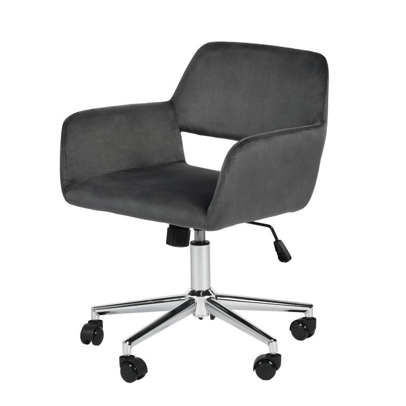 Gray and Silver Adjustable Height Swivel Rolling Office Chair