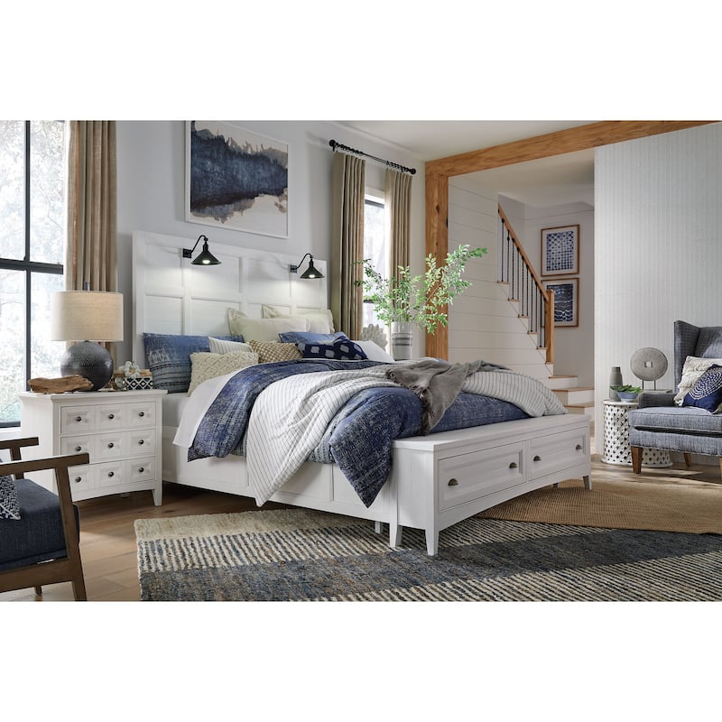 Magnussen Home Heron Cove Chalk White and Dovetail Grey Drawer Nightstand