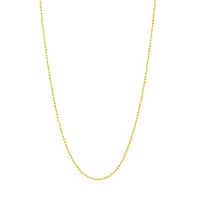 Curata 14k Yellow Gold 1mm Polished Bead Chain Necklace (Lobster) Options: 16 18 20
