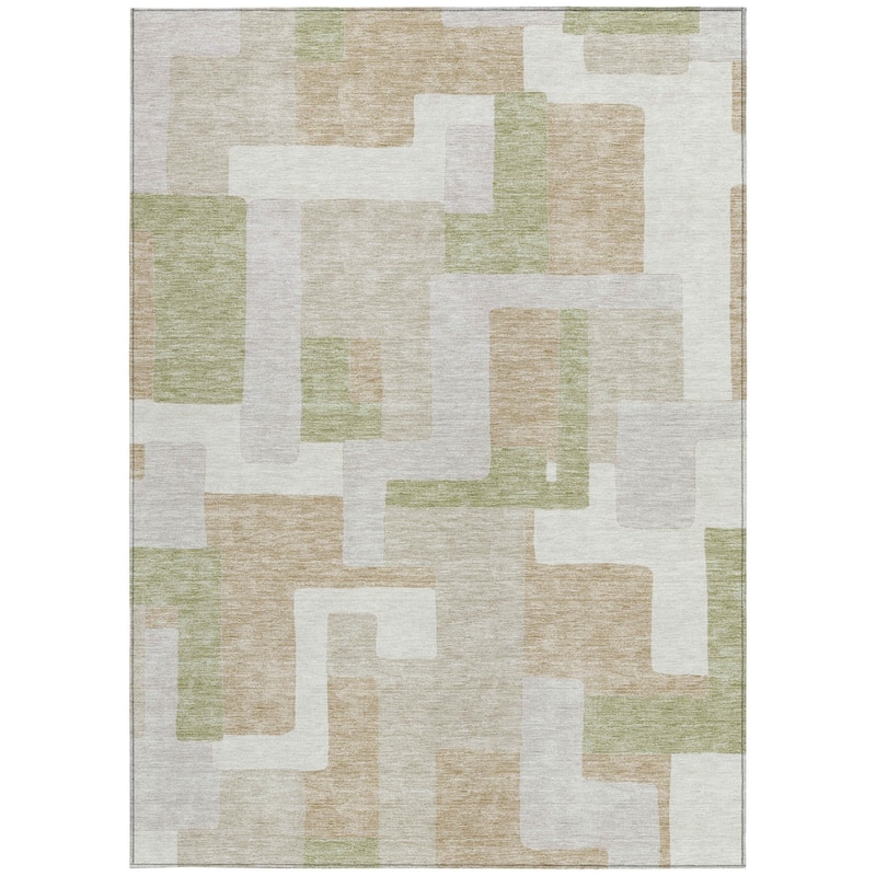 HomeRoots Geometric Transitional Rectangle Outdoor Rug