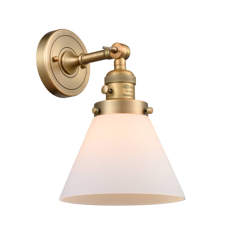 Innovations Lighting Large Cone Single Light 10" Tall Bathroom Sconce