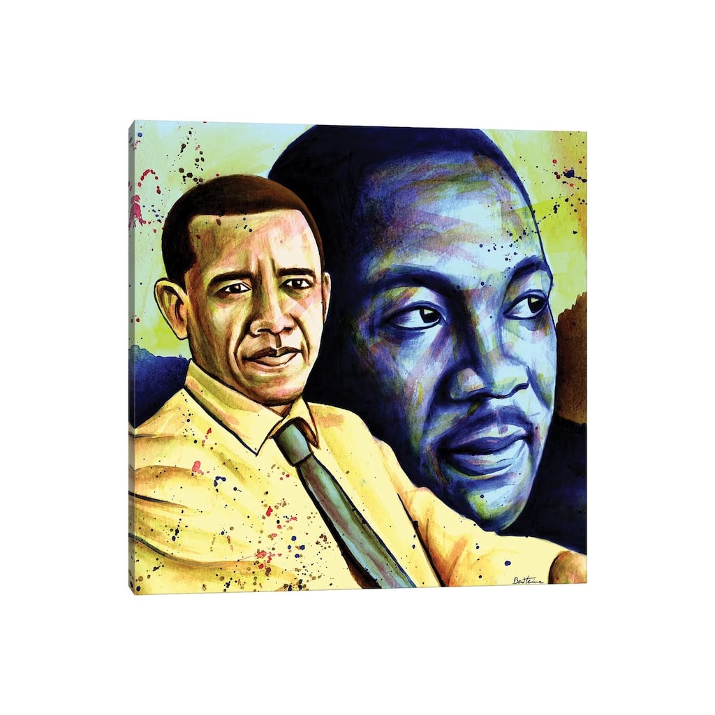 iCanvas "Obama And L. King" by Ben Heine Canvas Print
