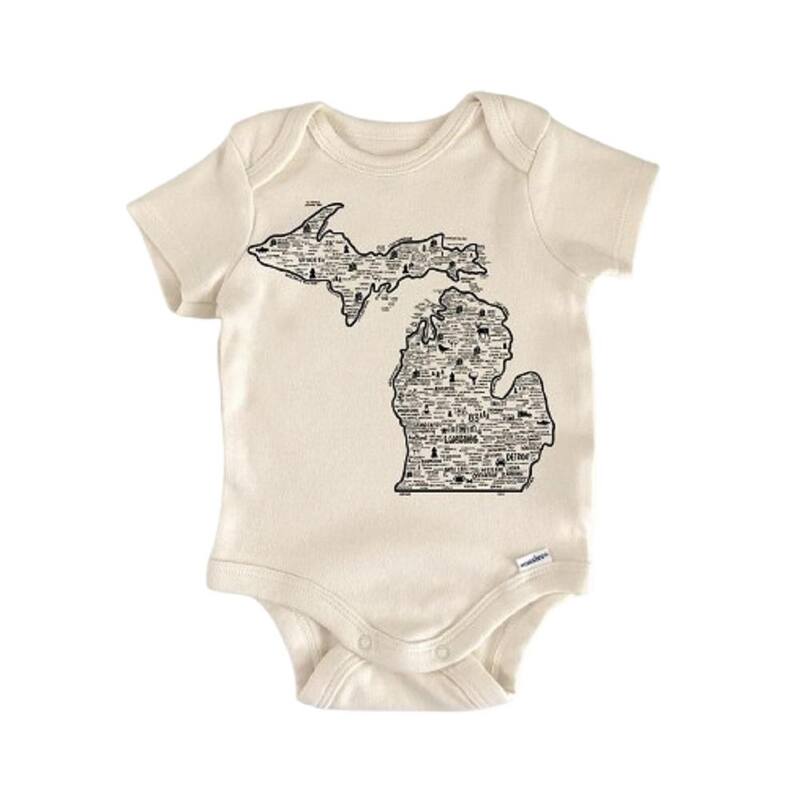 Michigan - Baby Boy Girl Clothes Infant Bodysuit Funny Cute Newborn - White - 3-6M