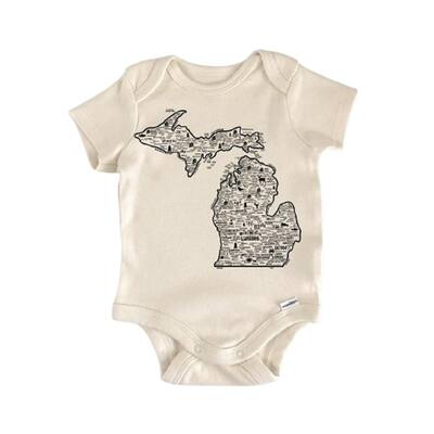 Michigan - Baby Boy Girl Clothes Infant Bodysuit Funny Cute Newborn