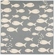 preview thumbnail 1 of 7, SAFAVIEH Courtyard Illa Indoor/ Outdoor Waterproof Patio Backyard Rug 5'3" Square - Dark Grey/Beige