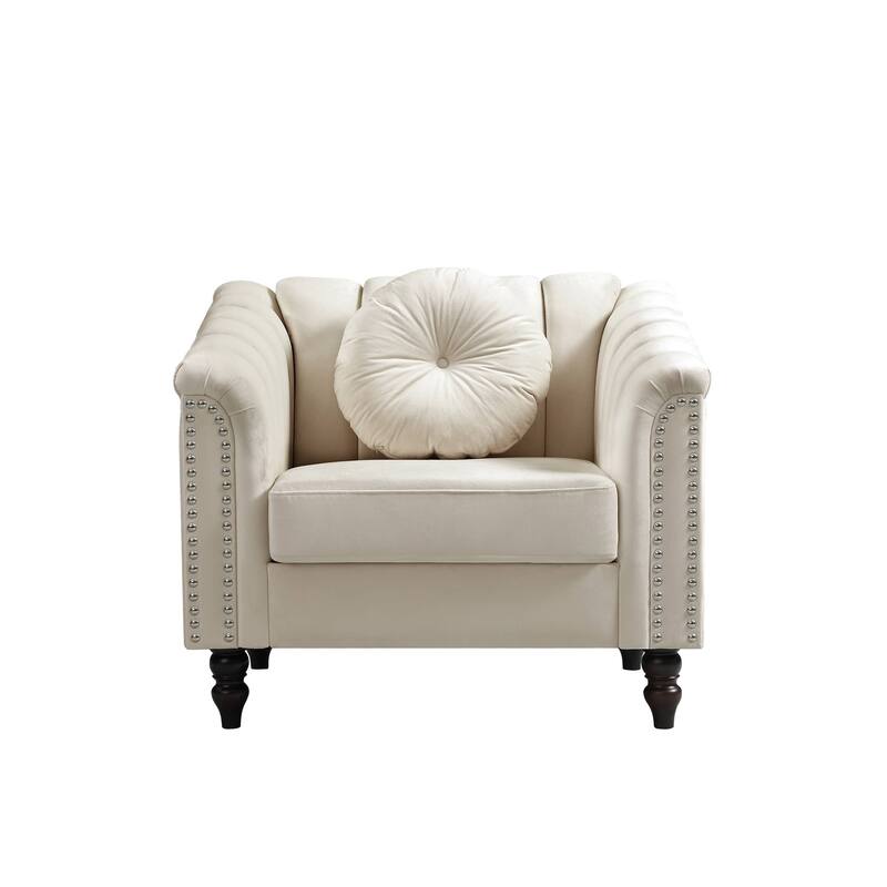 Beige Lint 3-Piece Living Room Sofa Set