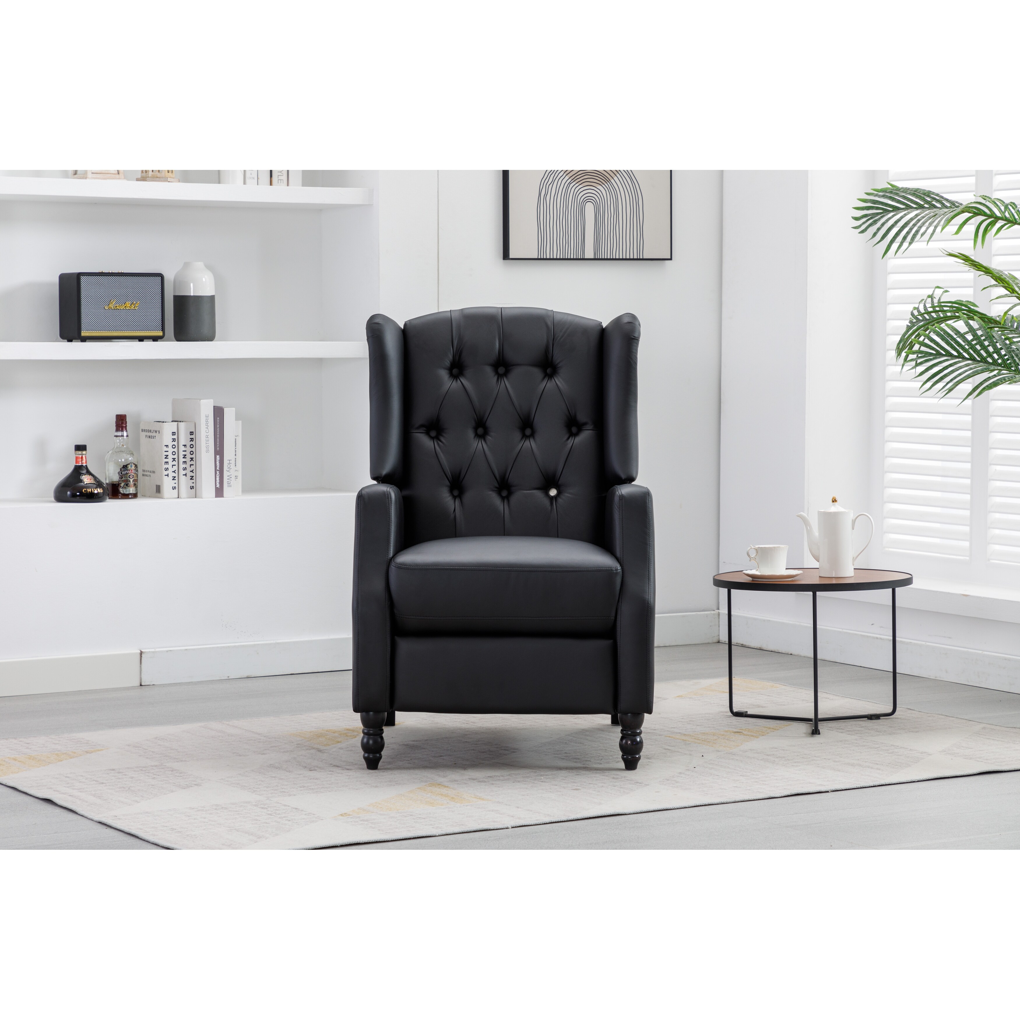 Crushed velvet top wingback chair