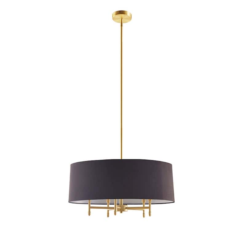 Presidio 5-Light Black Drum Shade Chandelier for living room,bedroom,and dining room