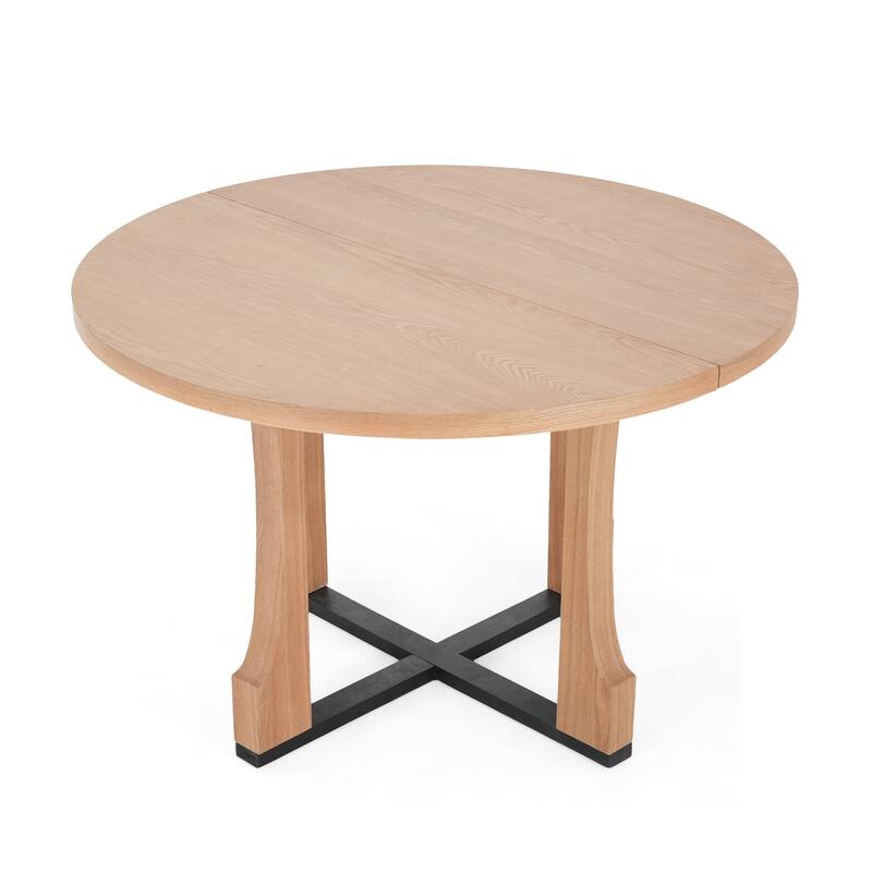 48" Farmhouse Round Dining Table with X-Cross Base