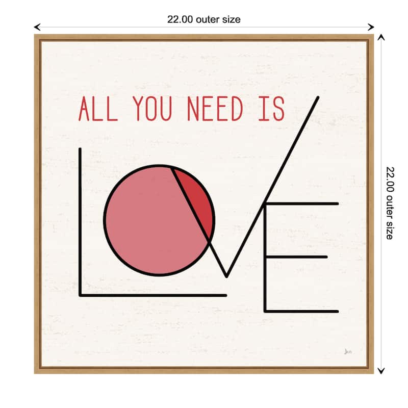 Love Letters I by Jess Aiken Framed Canvas Art - 22 x 22-inch