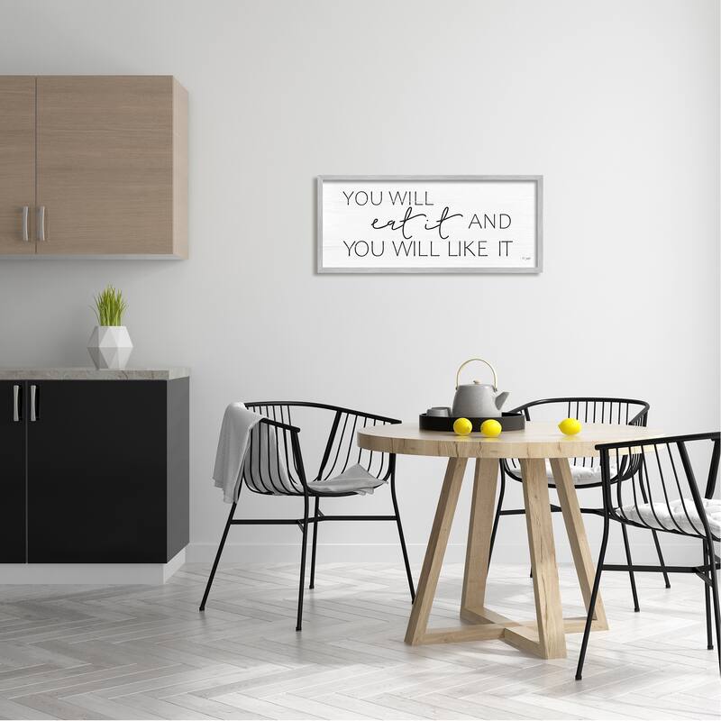 Stupell Eat & Like It Rustic Kitchen Phrase Sign Framed Wall Art, Design by Jaxn Blvd. - Off-White