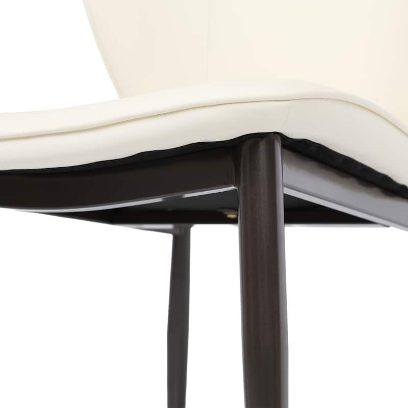 Dining Chairs Set of 2, PU Leather Seat Cushion, Modern Kitchen Chairs for Bedroom Dining Room