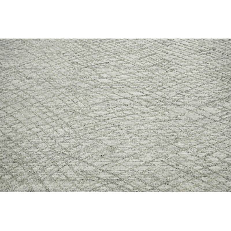 Hand Knotted Textured Gray Tibetan 100% Wool Modern Oriental Area Rug - 8' 1'' x 10'