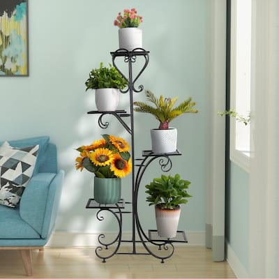 Multi-Tiered Plant Stand Metal Iron Shelf