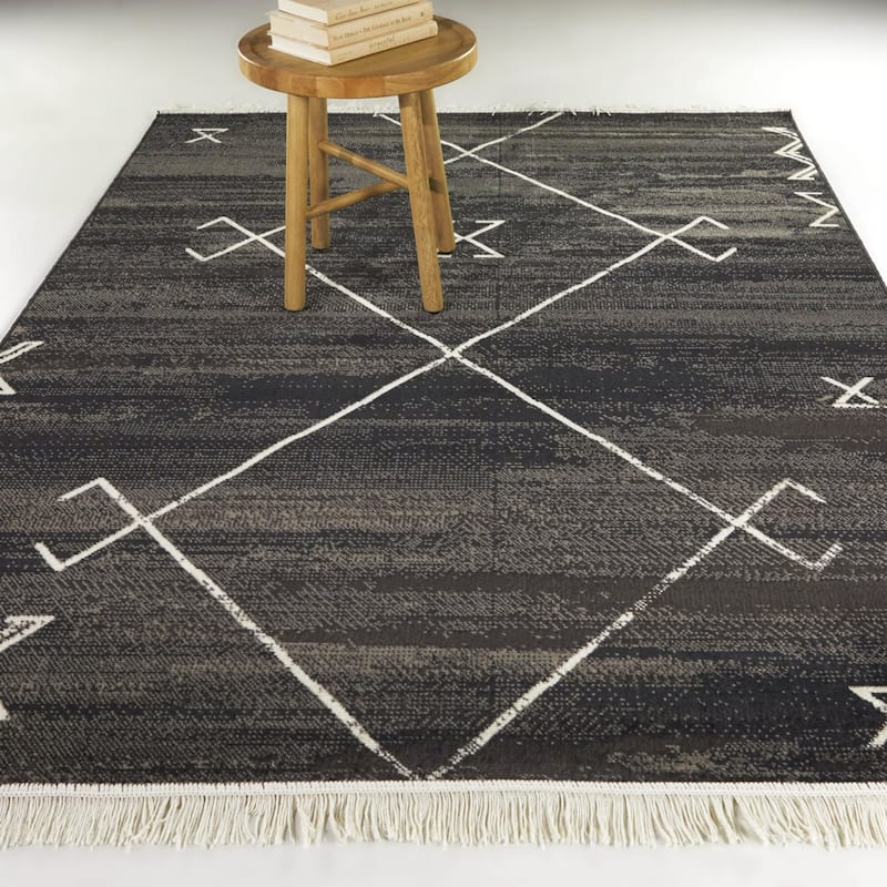 Asante Southwestern Recycled Area Rug - 7'10" x 10' - Navy/Brown - Rectangle