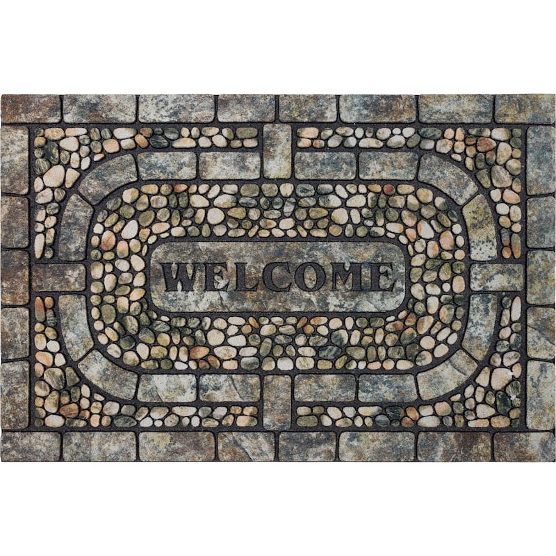 Mohawk Home Welcome Garden Pebbles All Weather Recycled Rubber Door Mat - 1'11" x 2'11"