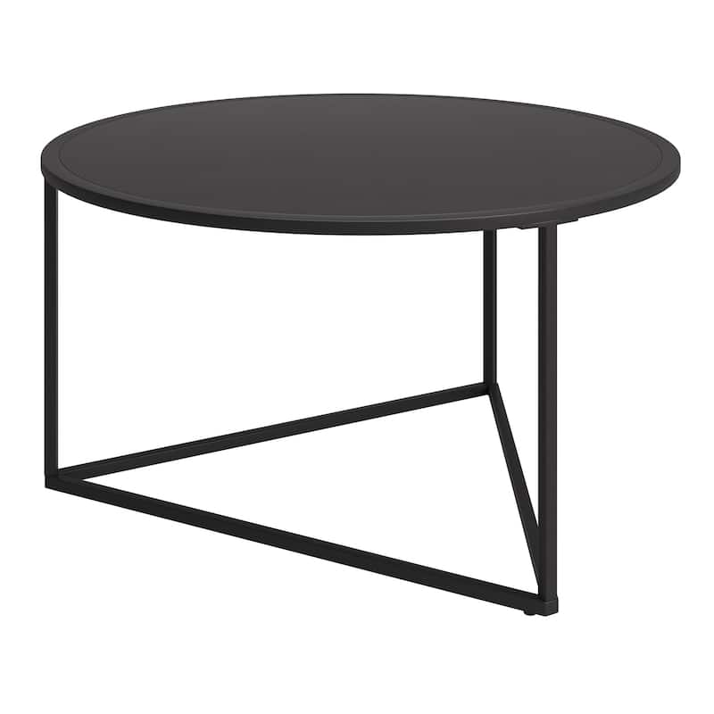 33-Inch Steel Round Coffee Table for Living Room - 33” x 33” x 18”