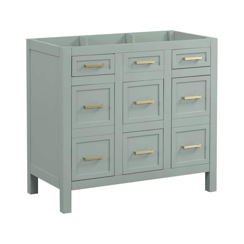 Modern 36 Inch Freestanding Bathroom Vanity without Sink, Bathroom Storage Cabinet with 4 Drawers and 2 Doors