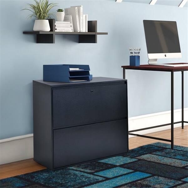 Shop Home Office 2 Drawer Lateral File Cabinet With Lock For Letter Black Overstock 31605289