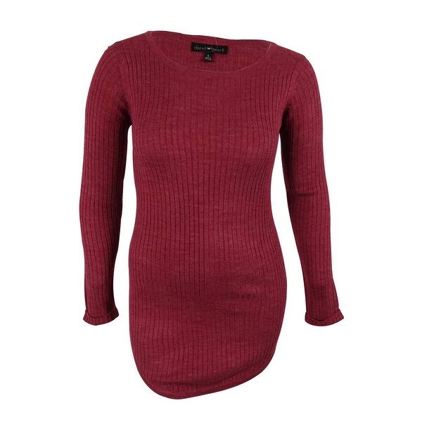 Shop Derek Heart Planet Gold Juniors Rib Knit Sweater Dress Wine Strike L Overstock 14810130