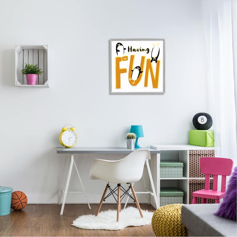 Stupell Having Fun Penguins Framed Giclee Art Design by Carla Daly