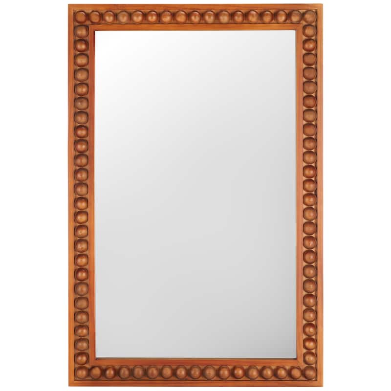 SAFAVIEH Home Olena 24 x 36-inch Vertical Rectangle Light Brown Mirror - Red/Brown - 24"W x 1.2"D x 35.8"H