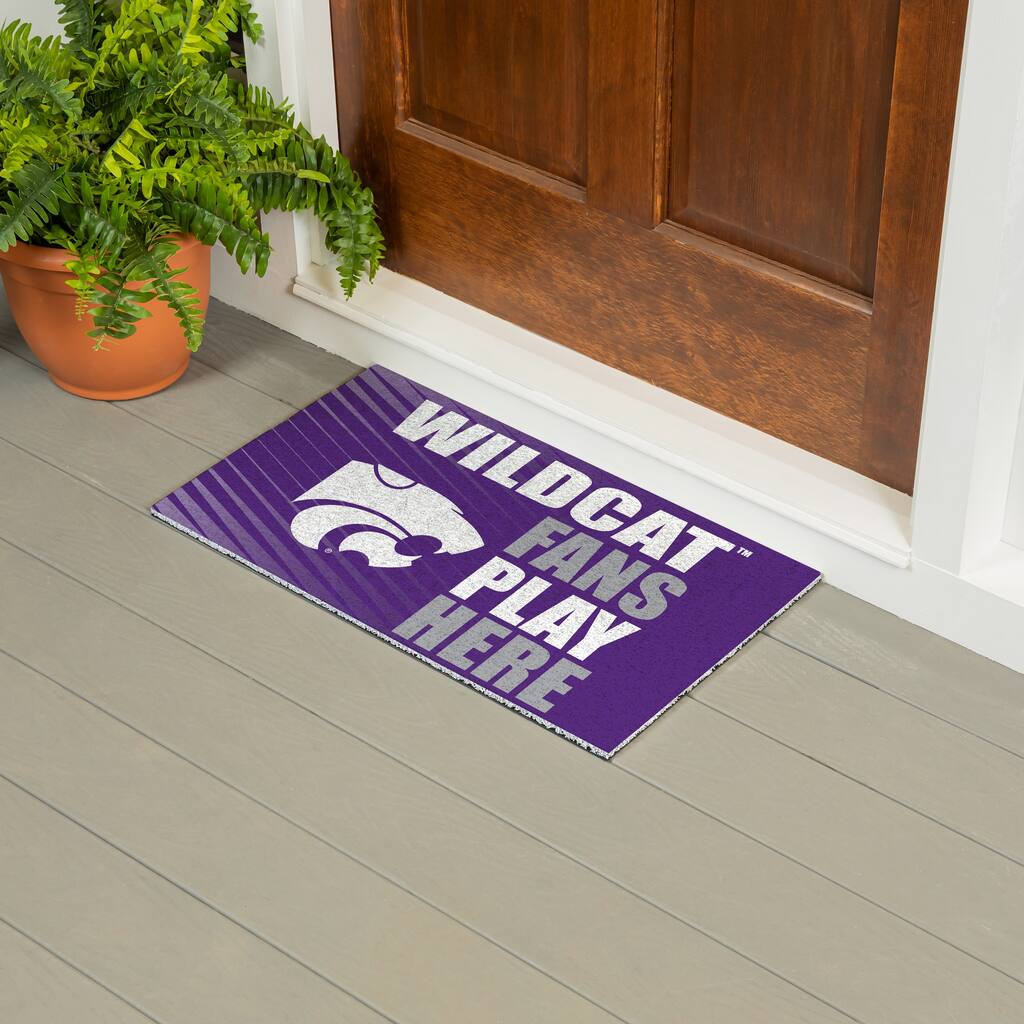 28 in. x 16 in. Kansas State University "Fans Play Here" PVC Door Mat