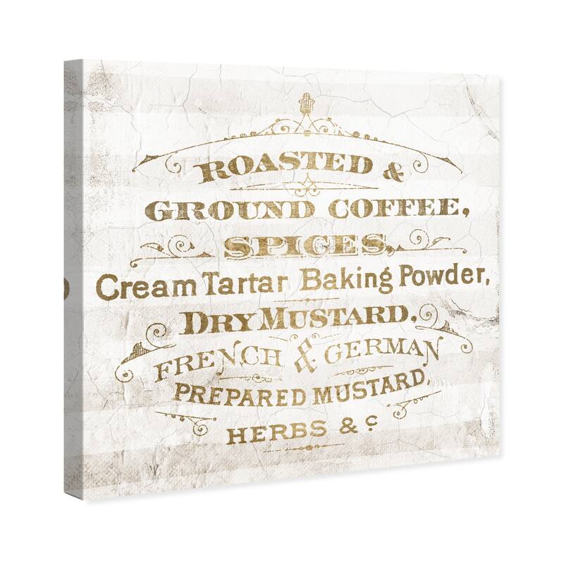 Wynwood Studio 'Kitchen List' Food and Cuisine Wall Art Canvas Print Kitchen - Gold, White