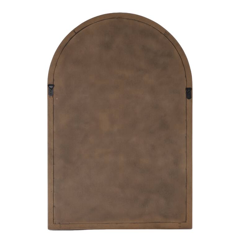 Azalea Park 36" Burl Wood Arched Wall Mirror in Driftwood Gray