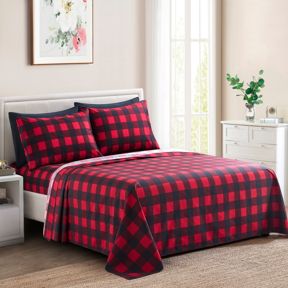Buffalo plaid queen sheets deals