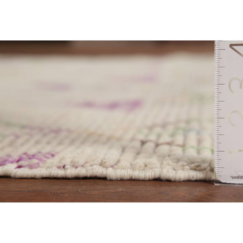 Geometric Moroccan Area Rug Handmade Wool Carpet - 5'10"x 9'9"