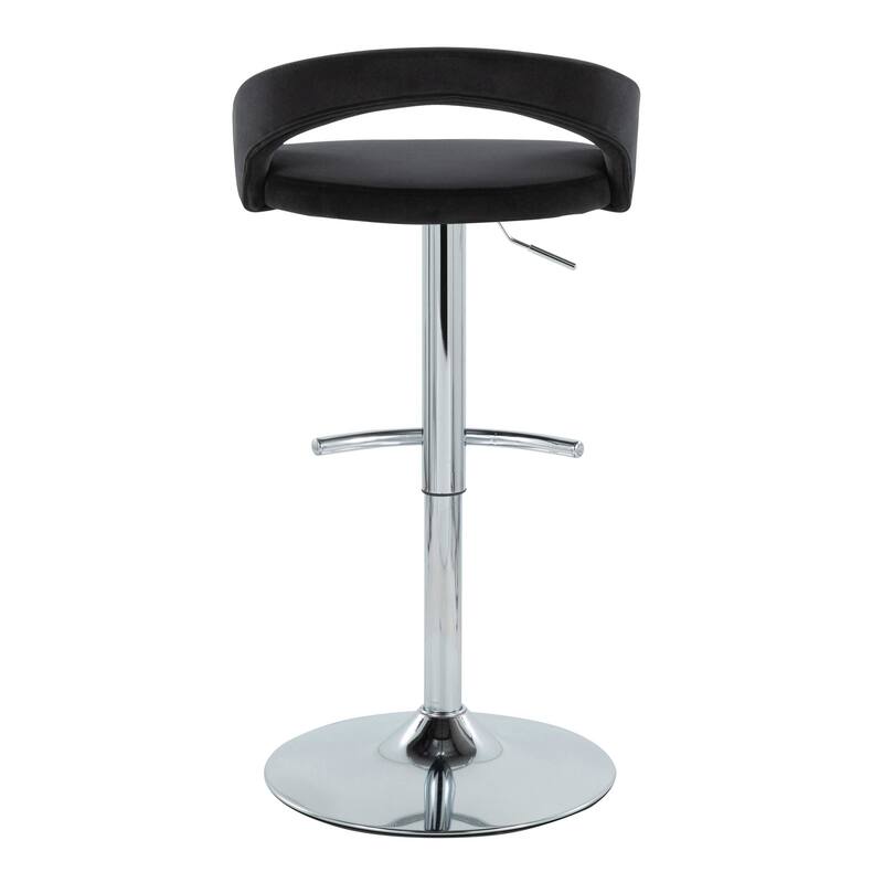 Grotto Upholstered Adjustable Barstool with Chrome Metal - Set Of 3