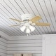preview thumbnail 1 of 30, Hunter 42" Builder Low Profile Ceiling Fan with 3-Light LED Light Kit and Pull Chain Snow White