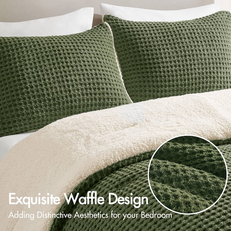 Madison Park Riordan Waffle Knit Chenille Comforter Set