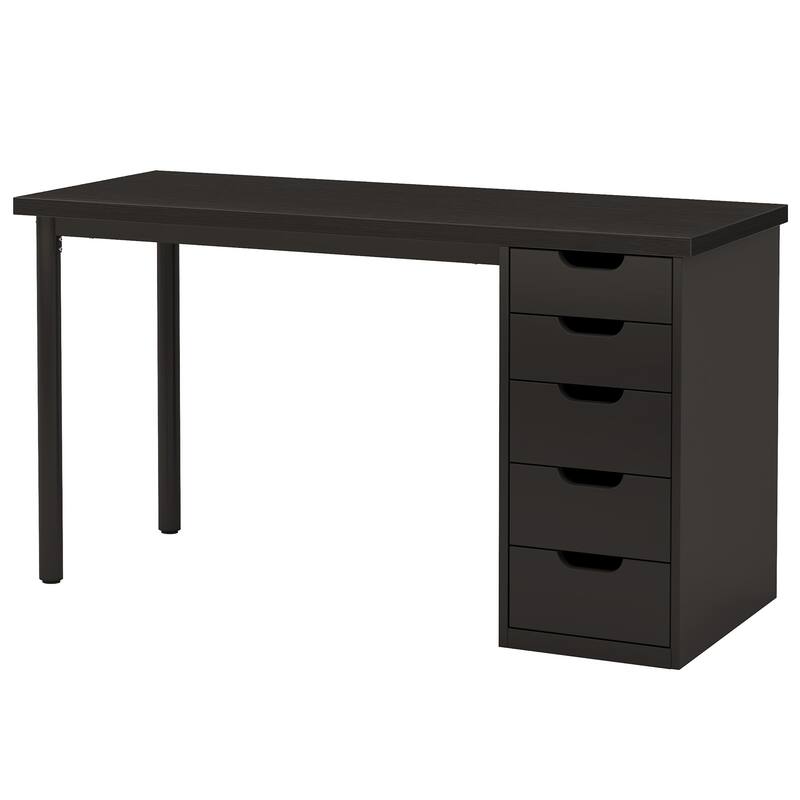 Modern Vanity Desk with 5 Reversible Drawers, Multiple Storage Makeup Desk, Christmas Gift for Home Use