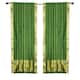 2 Boho Green Indian Sari Curtains Rod Pocket Window Panels Drapes - Bed ...