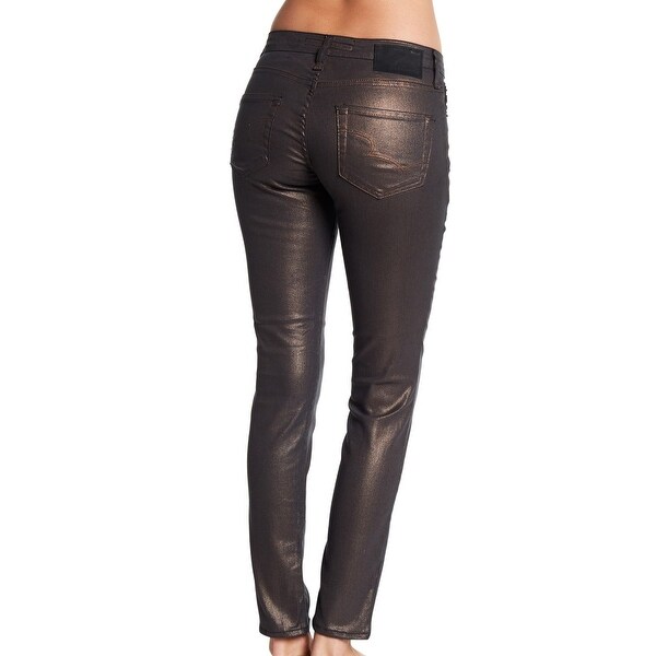 womens gold metallic jeans