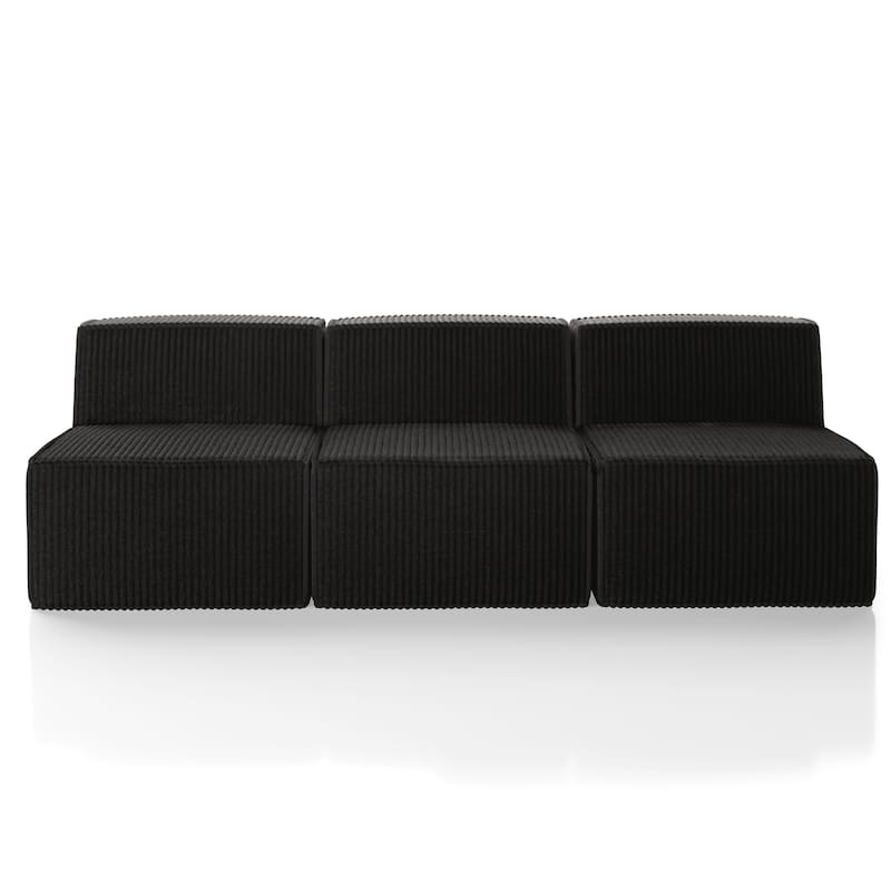 Furniture of America Navir Modern 3-Piece Chenille Foam Modular Sofa