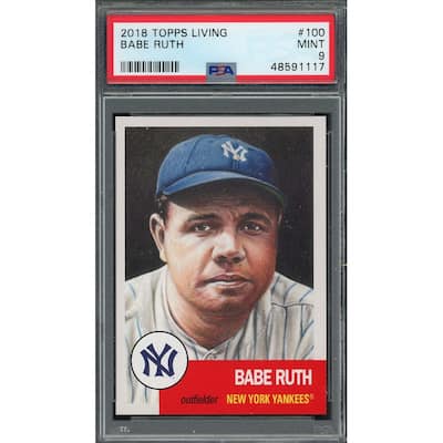 Babe Ruth 2018 Topps Living Baseball Card #100 Graded PSA 9 MINT - 8'6" x 11'6"