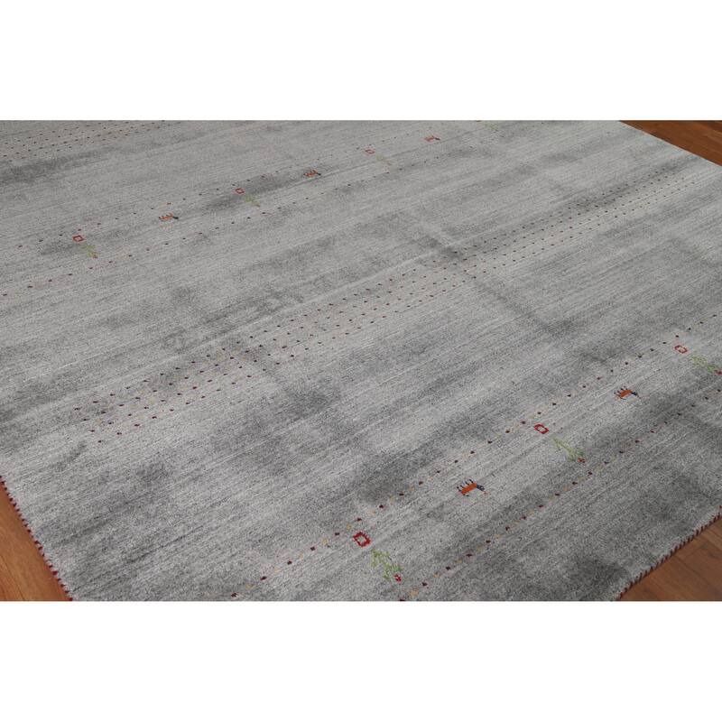 Gray Tribal Gabbeh Indian Area Rug Handmade Bedroom Wool Carpet - 8'0" x 10'0"