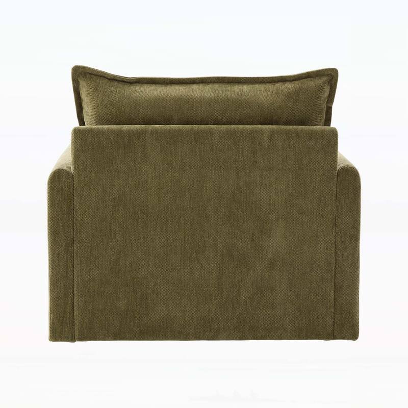 Swivel Barrel Chair - Mid Century Modern,Thick Padded,Metal Base