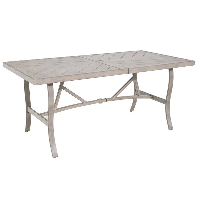 Outdoor Patio Dining Table, Rectangular Dining Table - Grey